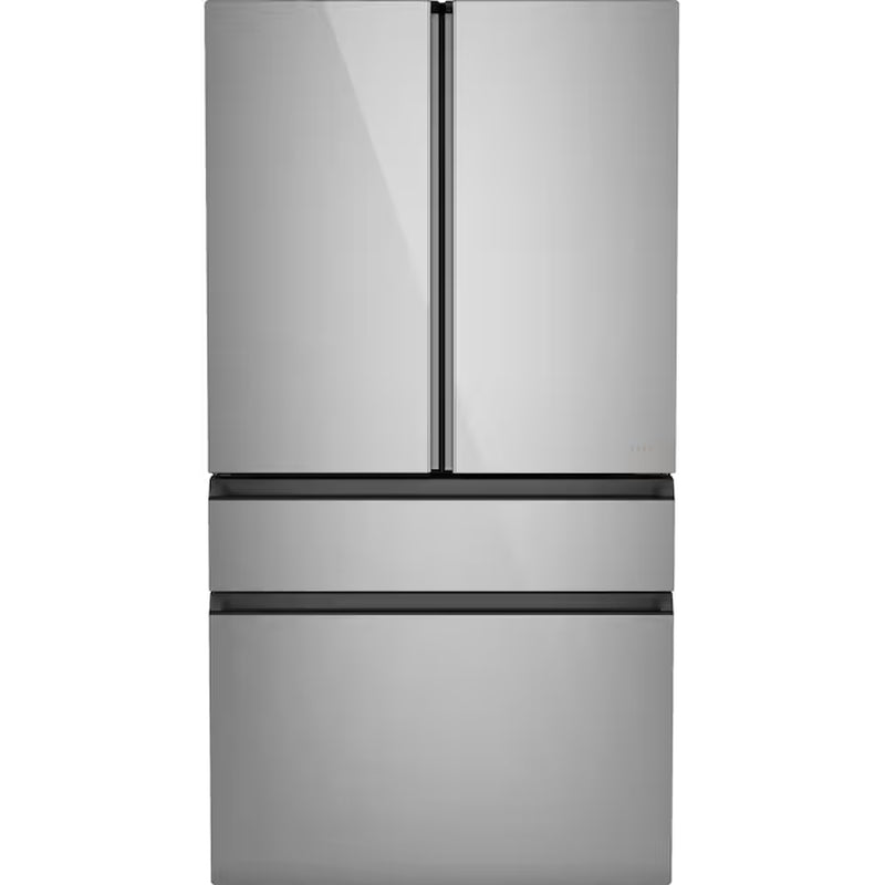 Standard-Depth Matte White with Brushed Bronze Handles 28.7-Cu Ft 4 -Door 36-In Wide Smart Compatible French Door Refrigerator with Ice Maker with Water Dispenser ( Matte White with Brushed Bronze Handles ) ENERGY STAR Certified
